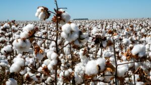siembra de algodón: imagen de una plantacion de algodon